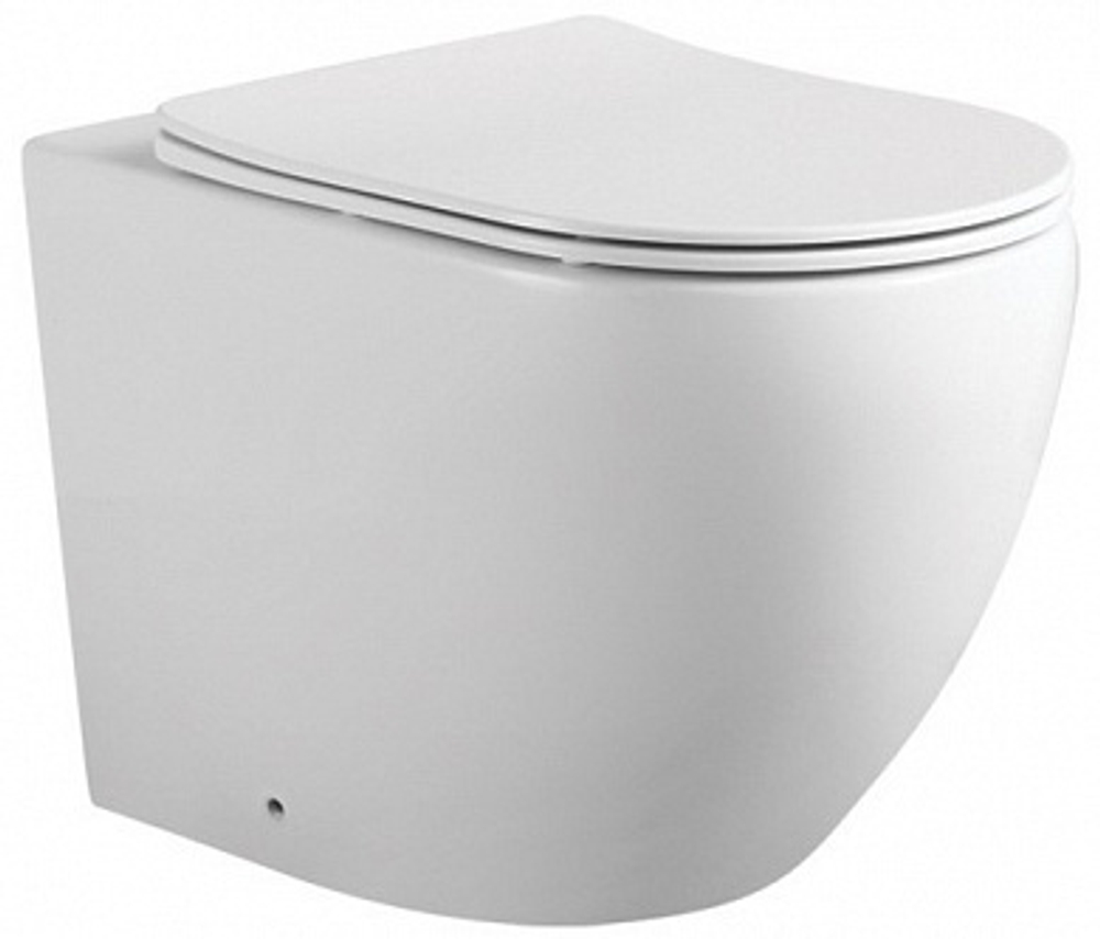 Унитаз подвесной ЕВРОПА безободков. 525*360*320мм, тонкое сиденье с механизм. плавного закр. Aquatek