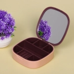 Органайзер для хранения с зеркалом «ТАРТОНА», цвет пудровый, 10*3см (упаковка коробка)