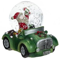 GAEM Фигурка декор в стекл шаре "Дед Мороз на машине", D 4.5 см, L7,5 W5 H7 см