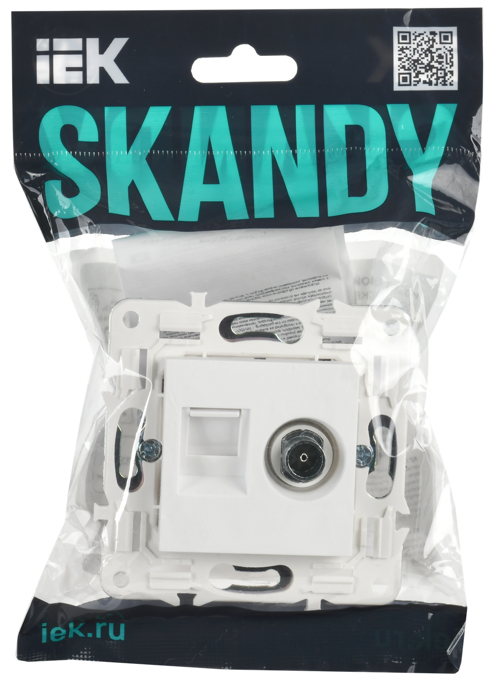 SKANDY Розетка двойная TV+RJ45 кат.6 SK-A15W арктический белый IEK