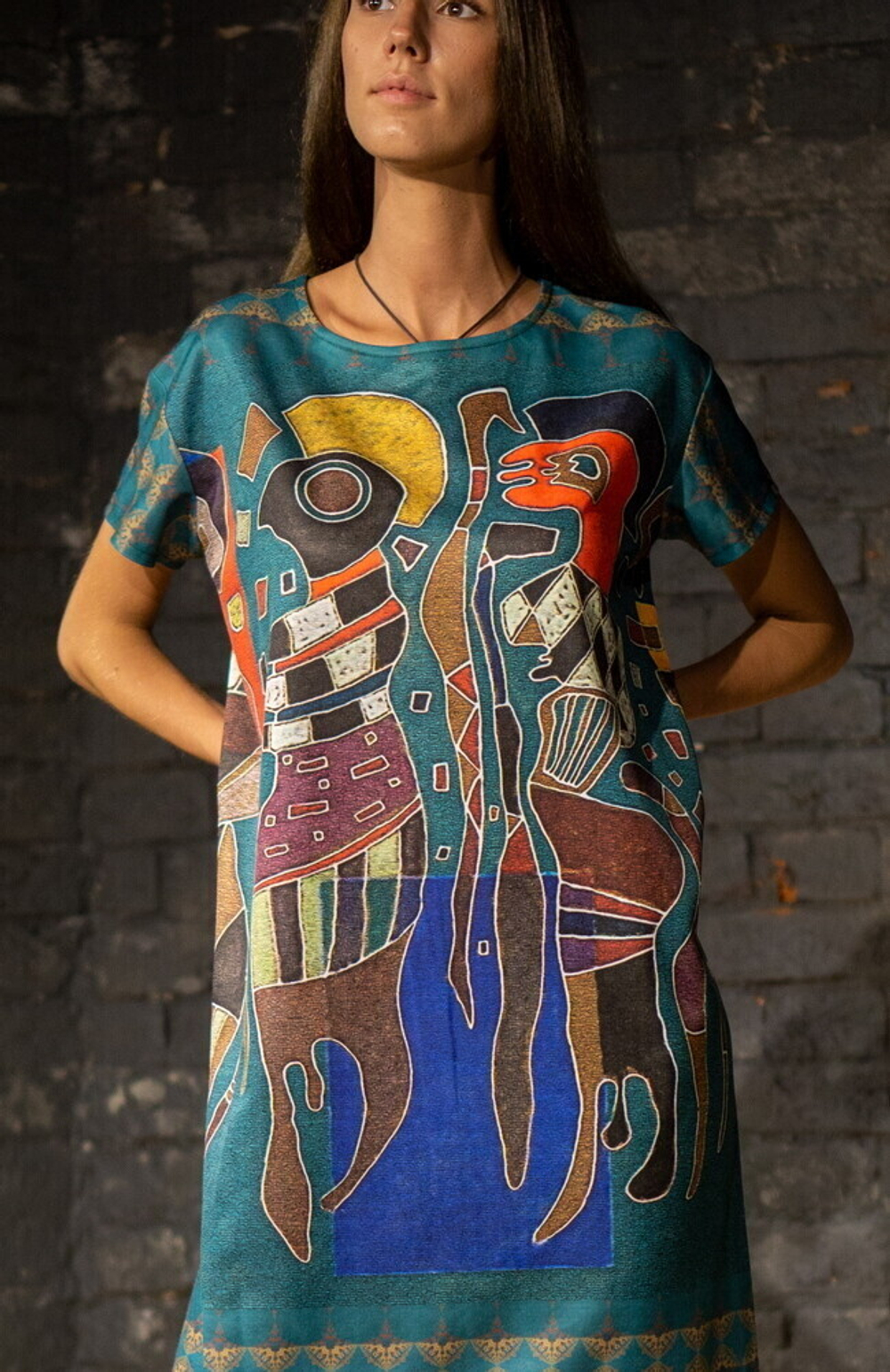 Платье "Четыре фигуры», по мотивам картины Василия Кандинского "Четыре фигуры на трех квадратах"