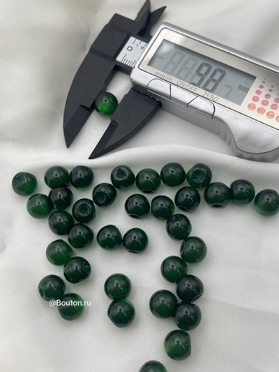 Пуговицы лунные темно-зеленые на скрытой ножке
