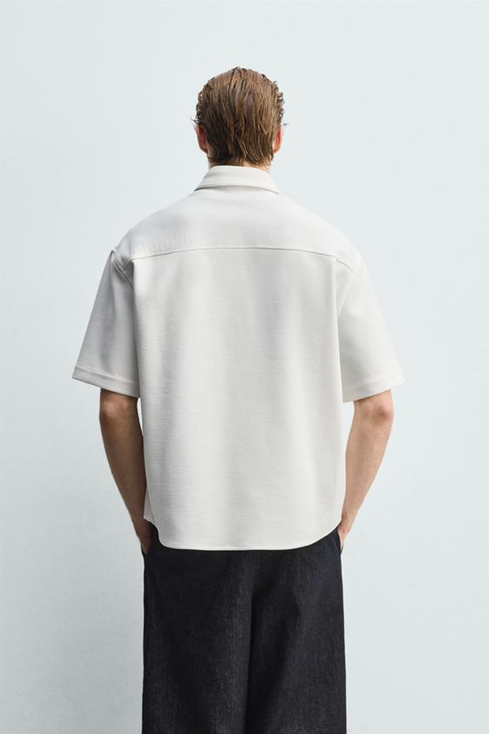 ZARА КУРТКА-РУБАШКА NON IRON, ЖЕЛТОВАТО-БЕЛЫЙ