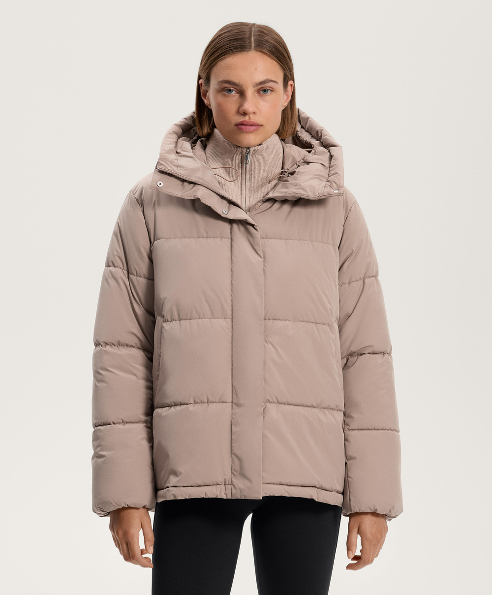 Oysho Водоотталкивающая утепленная куртка Primaloft®, серо-коричневый