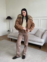 Парка замшевая карамель