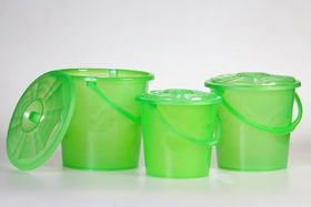 Ведро 13 л. пластик. с крышкой цв. в ассорт.(54339)