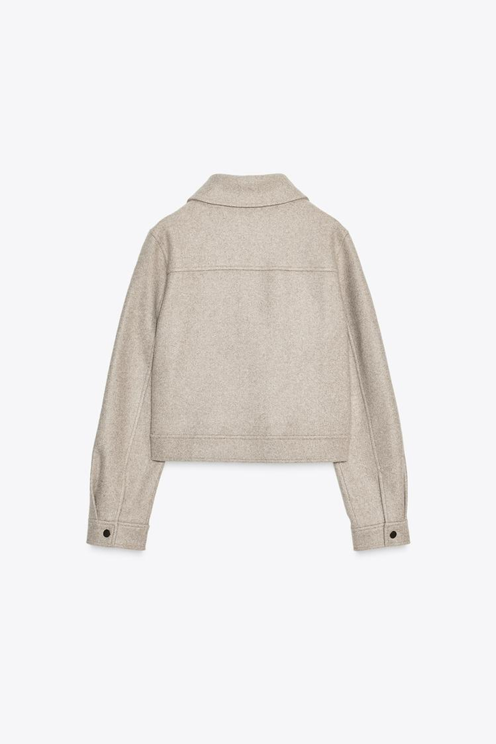 ZARA КУРТКА ИЗ МЯГКОЙ ТКАНИ НА МОЛНИИ, БЕЖЕВЫЙ