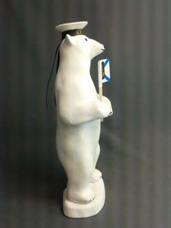 Сувенир Белый медведь на льдине с флажком в бескозырке