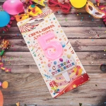 Свеча для торта Цифра С днем рождения «5» 5,5*4 см, розовый