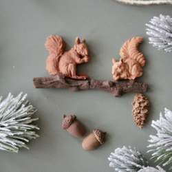 Молд силиконовый "Белочки" / форма для лепки из полимерной глины, мастики, шоколада