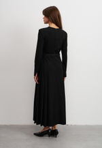 Платье со складками, черное