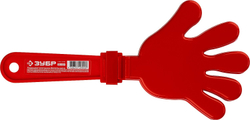 ЗУБР 28 см, пластиковая, красная, ладошка-хлопушка болельщика (69999)