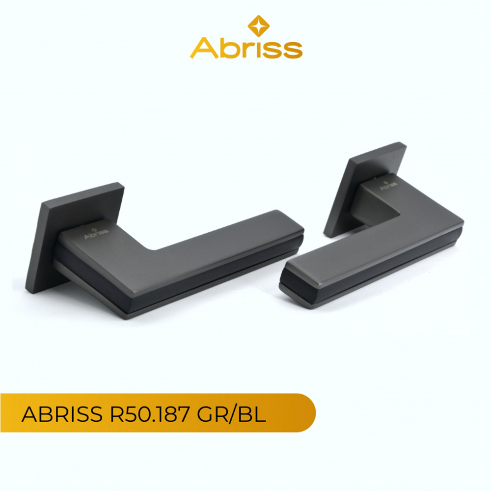 Ручка цинковая на тонком квадратном основании ABRISS R50.187 GR/BL (Графит/Черная вставка)