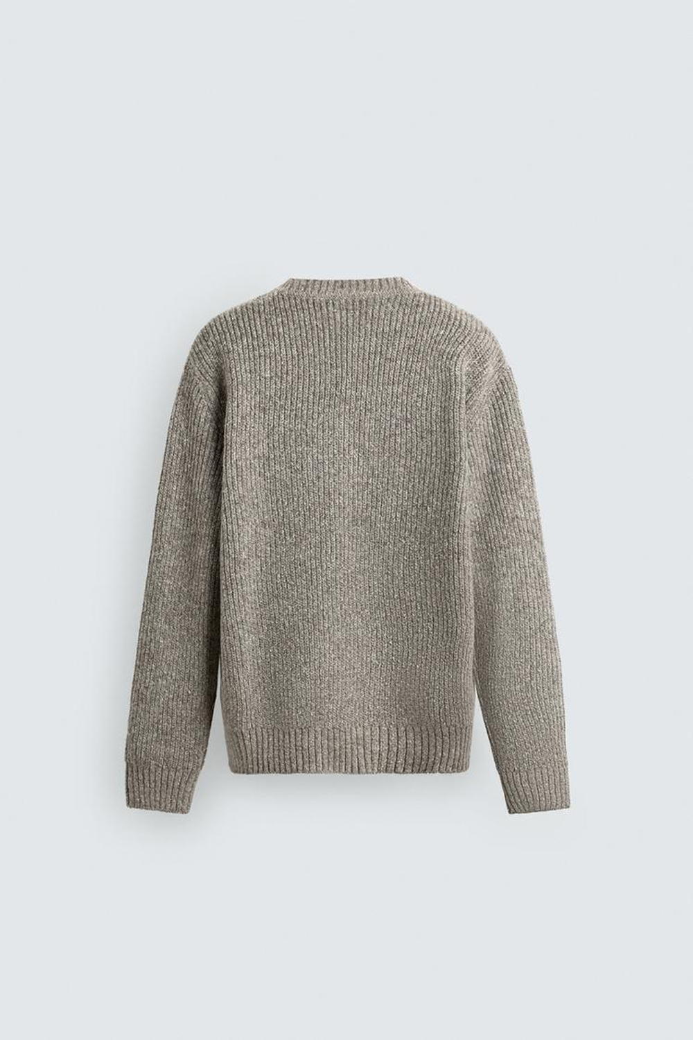 ZARA СВИТЕР В ПОЛОСКУ ИЗ СМЕСОВОЙ ШЕРСТИ, БЕЖЕВЫЙ МЕЛАНЖ