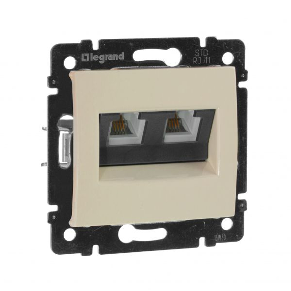 Розетка 2-ая телефон RJ-11 Слоновая кость 774339