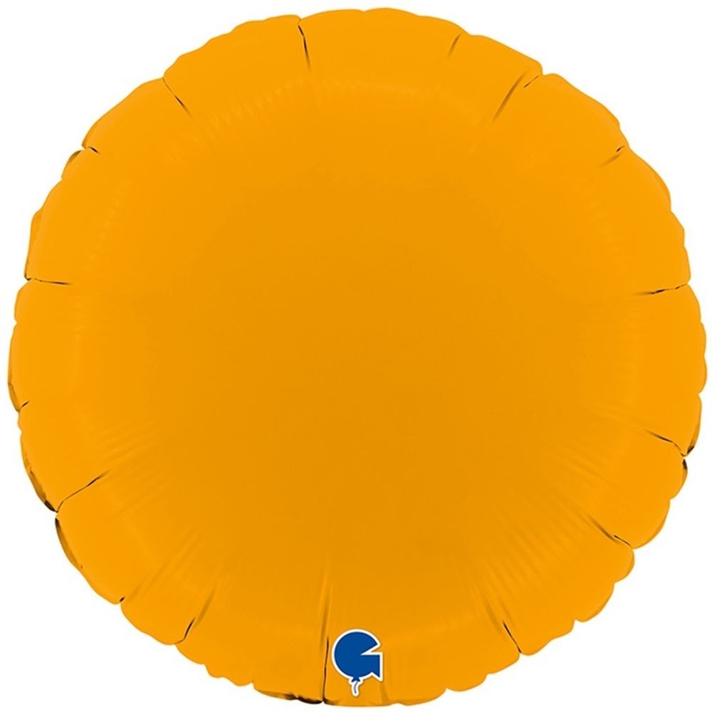 Фольгированный круг с гелием цвета горчицы