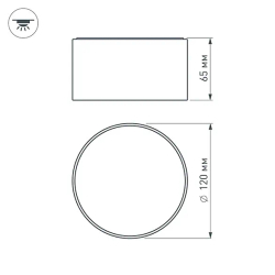 Светильник SP-RONDO-120B-12W Warm White (Arlight, IP40 Металл, 3 года) 022902