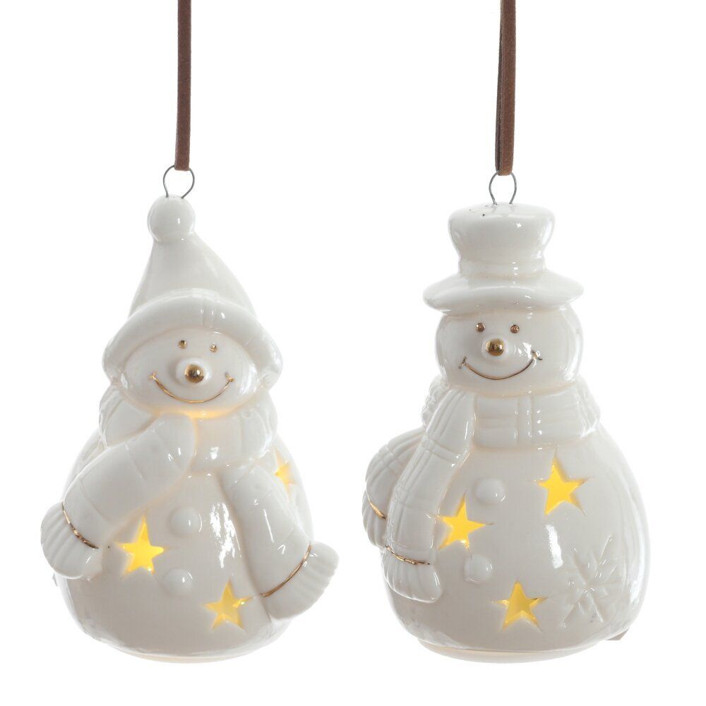 GAEM Фигурка декоративная подвесная "Снеговик" с подсветкой (2хLR44), L5 W5 H8 см, 2в.
