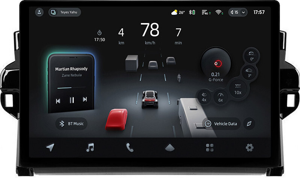 Магнитола для Toyota Fortuner 2015-2022 - Teyes CC4-PRO монитор 13" 2K QLED на Android 13, Snapdragon 778G, 8+128, AI, CarPlay, DSP, 4G SIM-слот