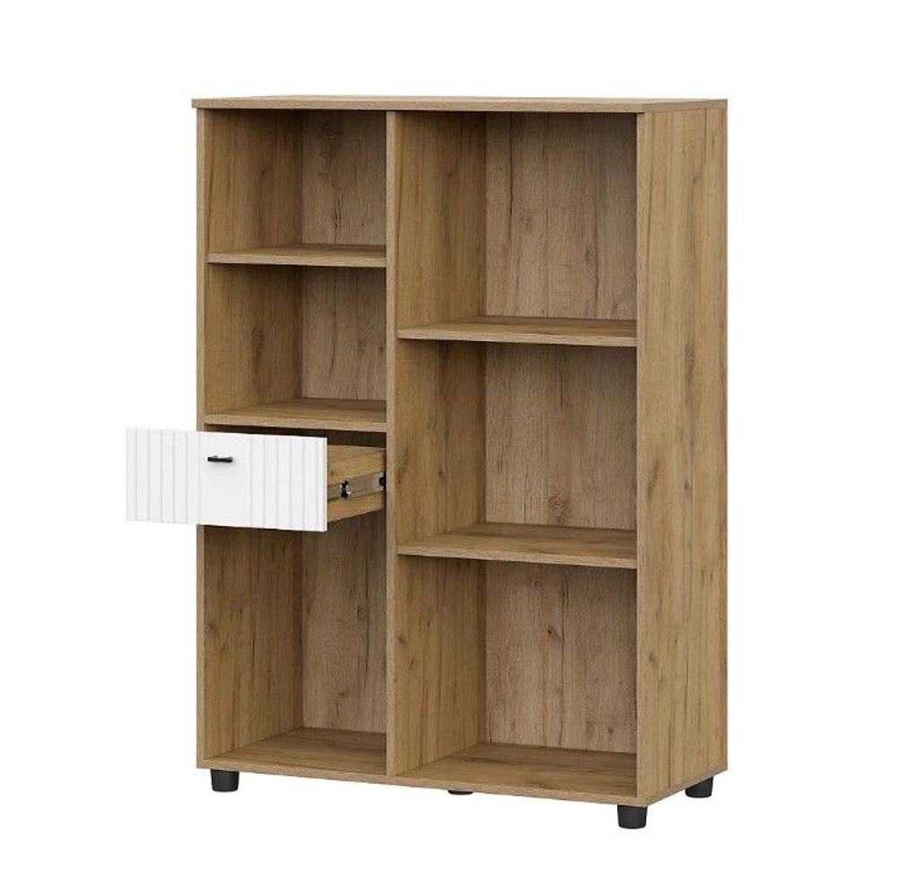 Милан Тумба многофункциональная Дуб Золотой / Белый Матовый