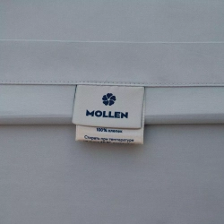 Постельное белье 2 спальное евро Mollen светло-серое