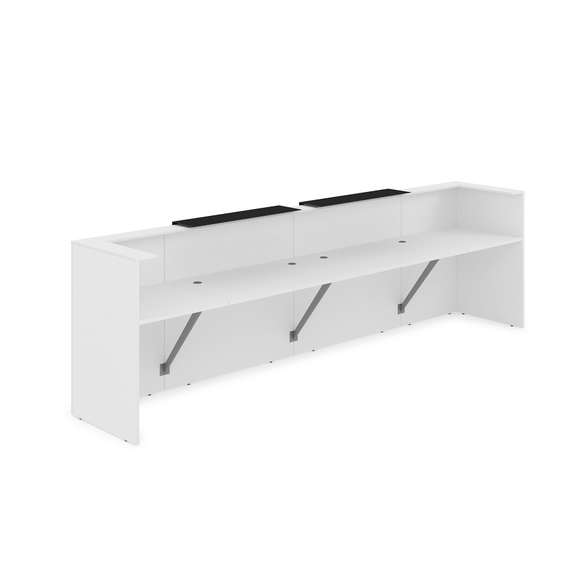 1КР-КЛ.202 Комплект Ресепшн с фартуком HPL (3854*749*1149) (без подсветки)