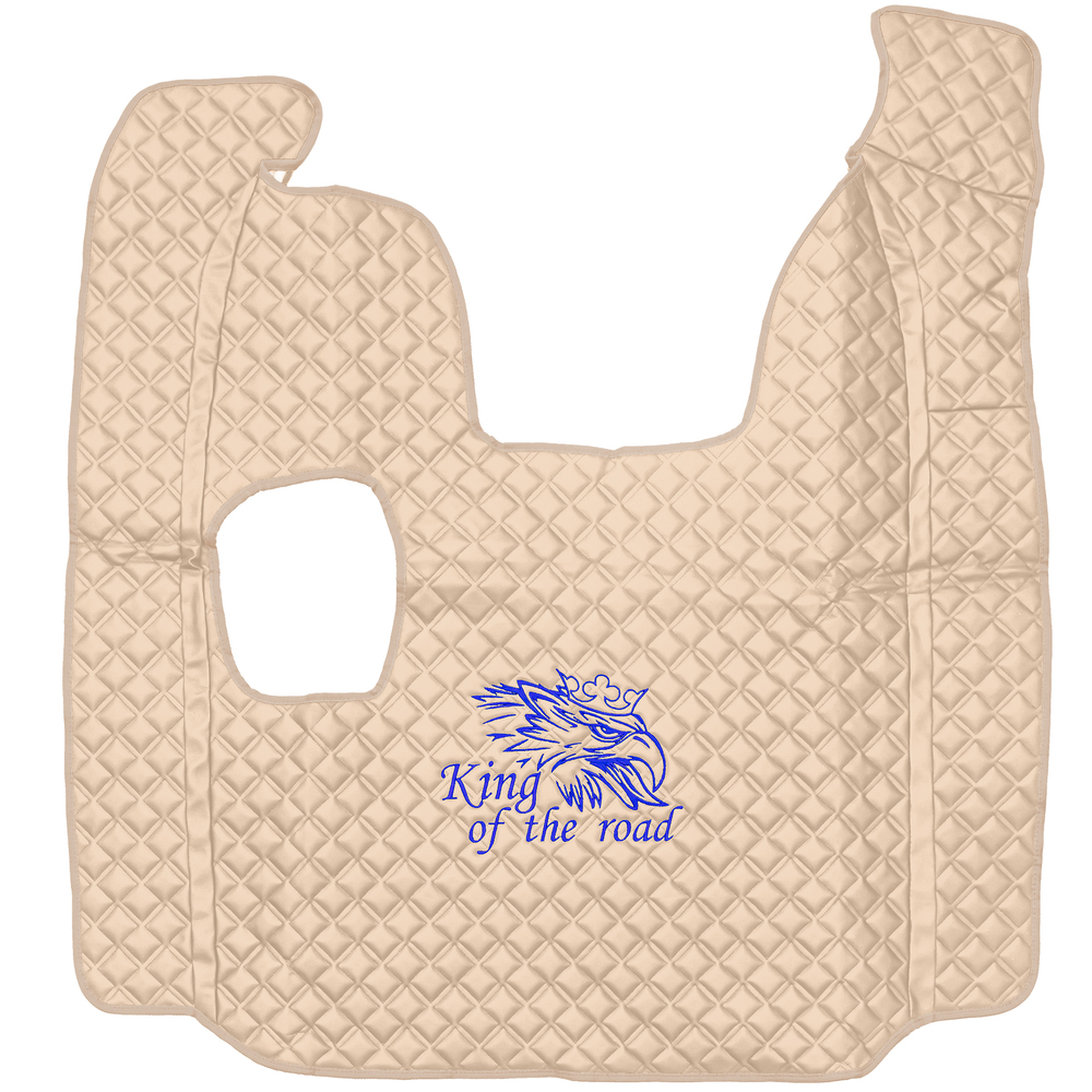 Ковры SCANIA 5 серии R (механика) (экокожа, бежевый, бежевый кант, синяя вышивка)