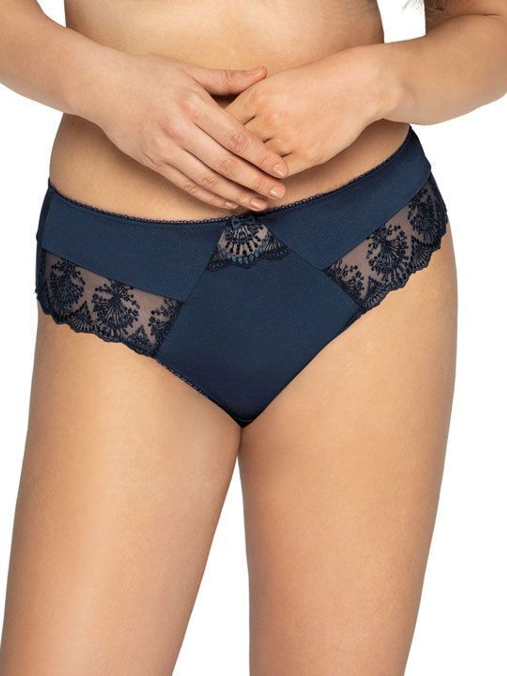 Трусики-слипы с нежными кружевными вставками (Размер: M) (Цвет: черный)