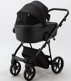 Детская коляска Adamex Porto 2 в 1 PO-PS37 (ЧЁРН.ТК+ЧЁРН.КОЖА)
