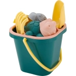 Песочный набор Follow Me (ведерко, сито, совочек, грабельки, 4 формочки) изумрудный город