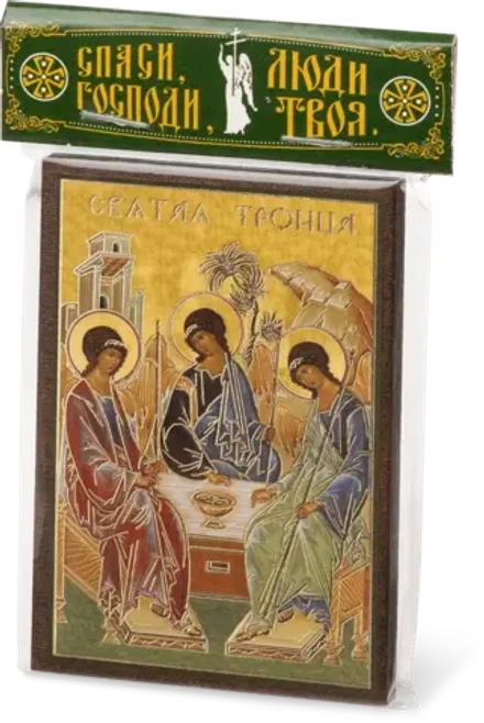 Икона "Святая Троица" 6х9 на МДФ-6