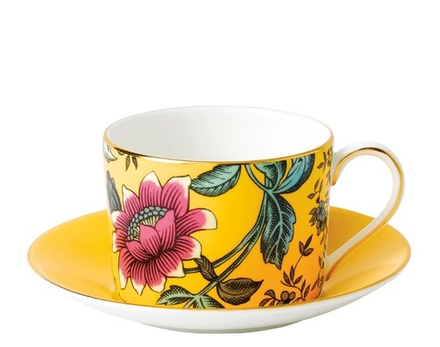 Wedgwood - Wonderlust 180мл Желтая чашка для чая Тонкин с блюдцем / артикул   40031706  / GTIN 701587380362