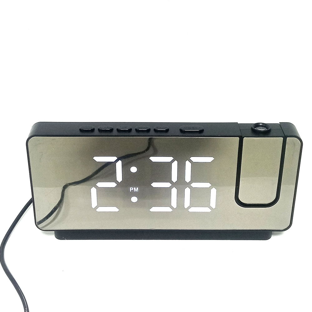 Часы с проекцией LED MIRROR NA-6818 белое свечение