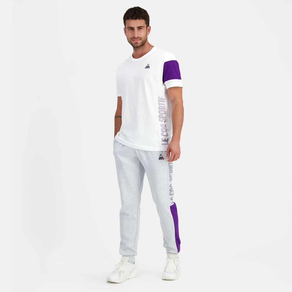 Мужское теннисное поло Le Coq Sportif N°1 T-Shirt - White, Violet