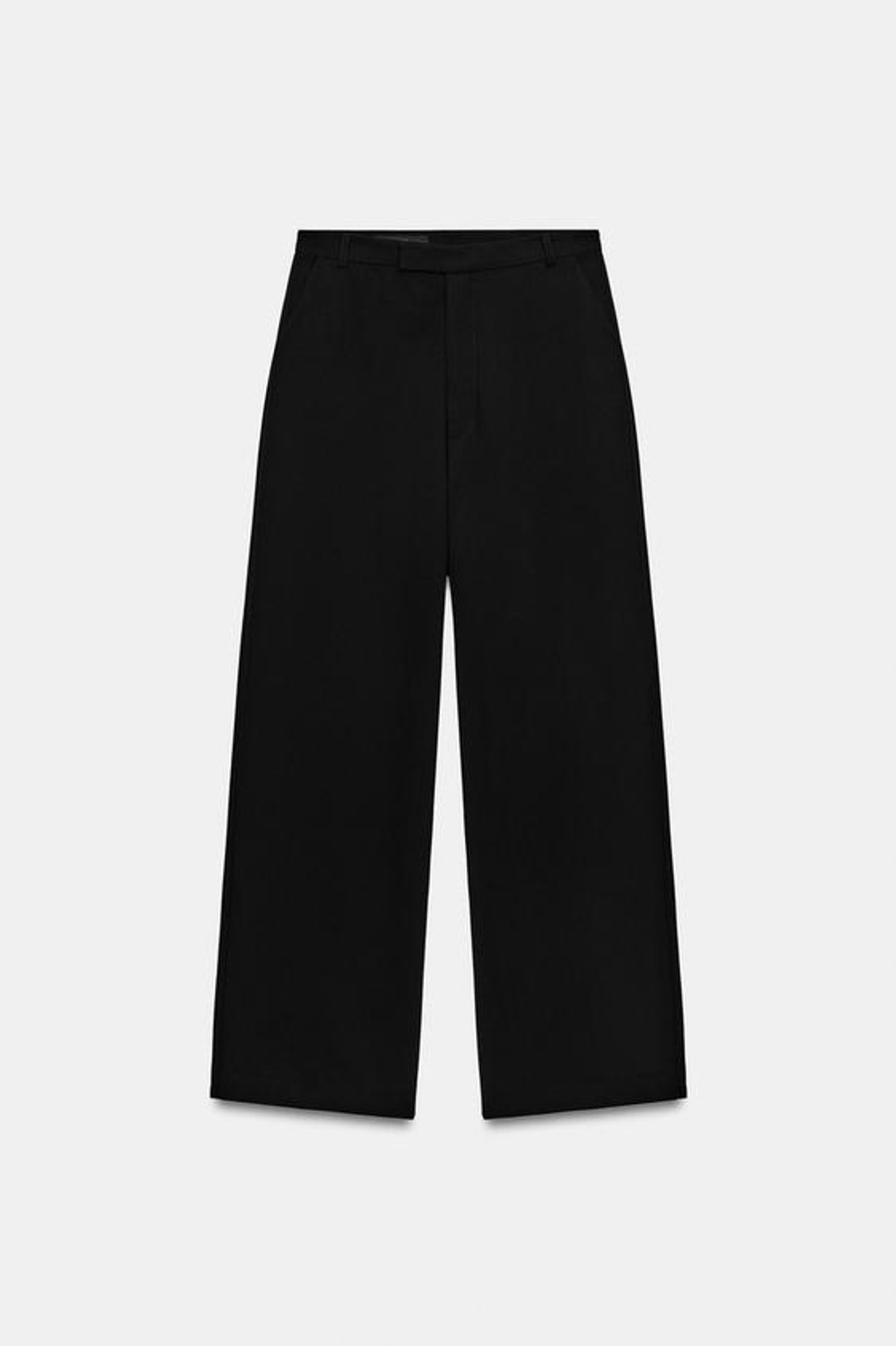 ZARA ШИРОКИЕ БРЮКИ С НИЗКОЙ ПОСАДКОЙ, ЧЕРНЫЙ
