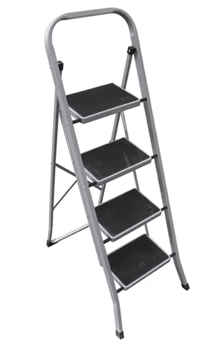 Стремянка стальная 4 ступени широкая антискольз.ступень