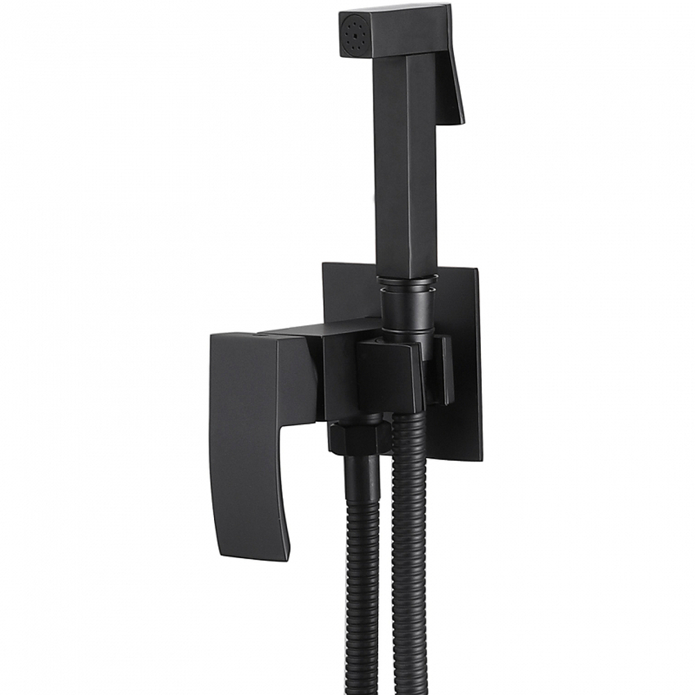Гигиенический душ со смесителем Abber Wasserfall AF8625B Черный матовый