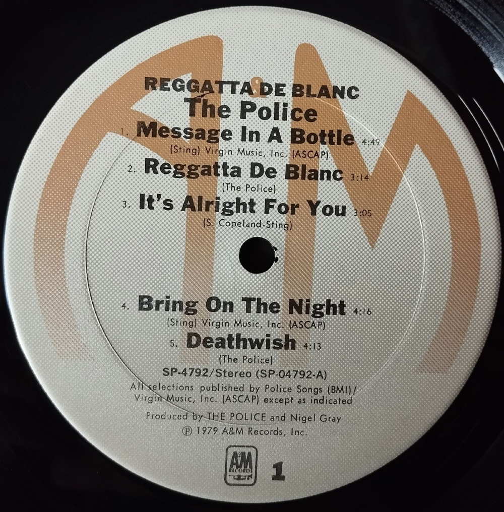 Винтажная виниловая пластинка LP The Police Reggatta De Blanc (USA 1979) Does Everyone Stare