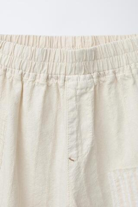 ZARA БРЮКИ BAGGY РУСТИК, ЭКРЮ