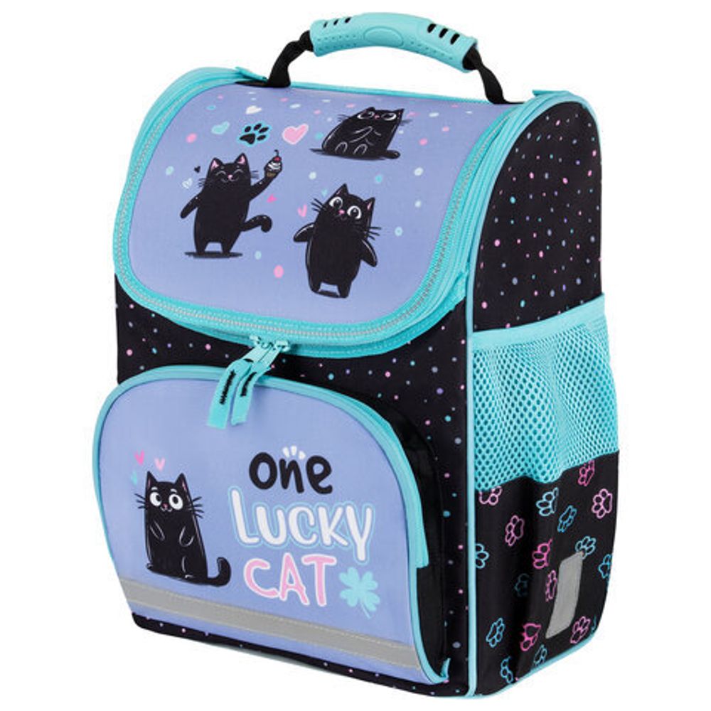 Ранец ПИФАГОР BASIC, 1 отделение, 3 кармана, эргономичная спинка, "Funny cats", 35х28х18 см, 273135