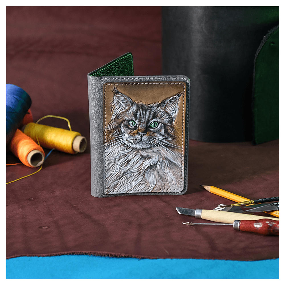 Кожаная обложка на паспорт «Кысь»