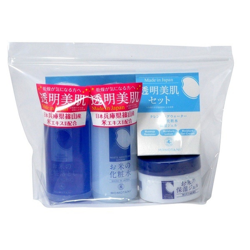 Дорожный набор косметических средств по уходу за кожей с экстрактом риса Momotani Rice Moisture Travel Set