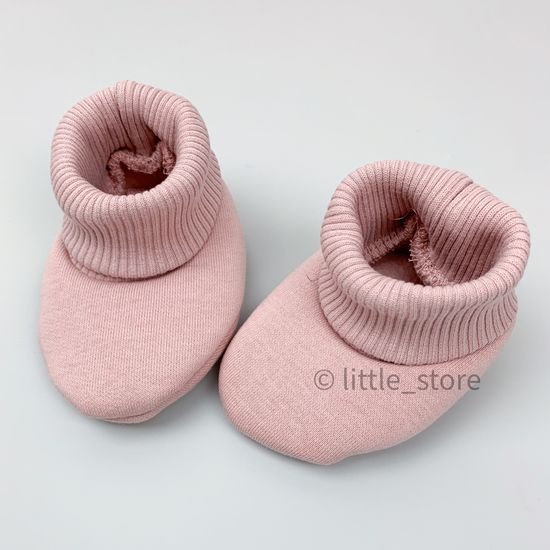 Пинетки "Simple" из футера с начесом, Пудра