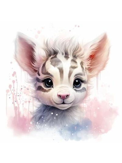 Картина по номерам 20х20см. "Малыши-животные. Красочный малыш зебры" 16цв. коробка (арт. Х-6308)