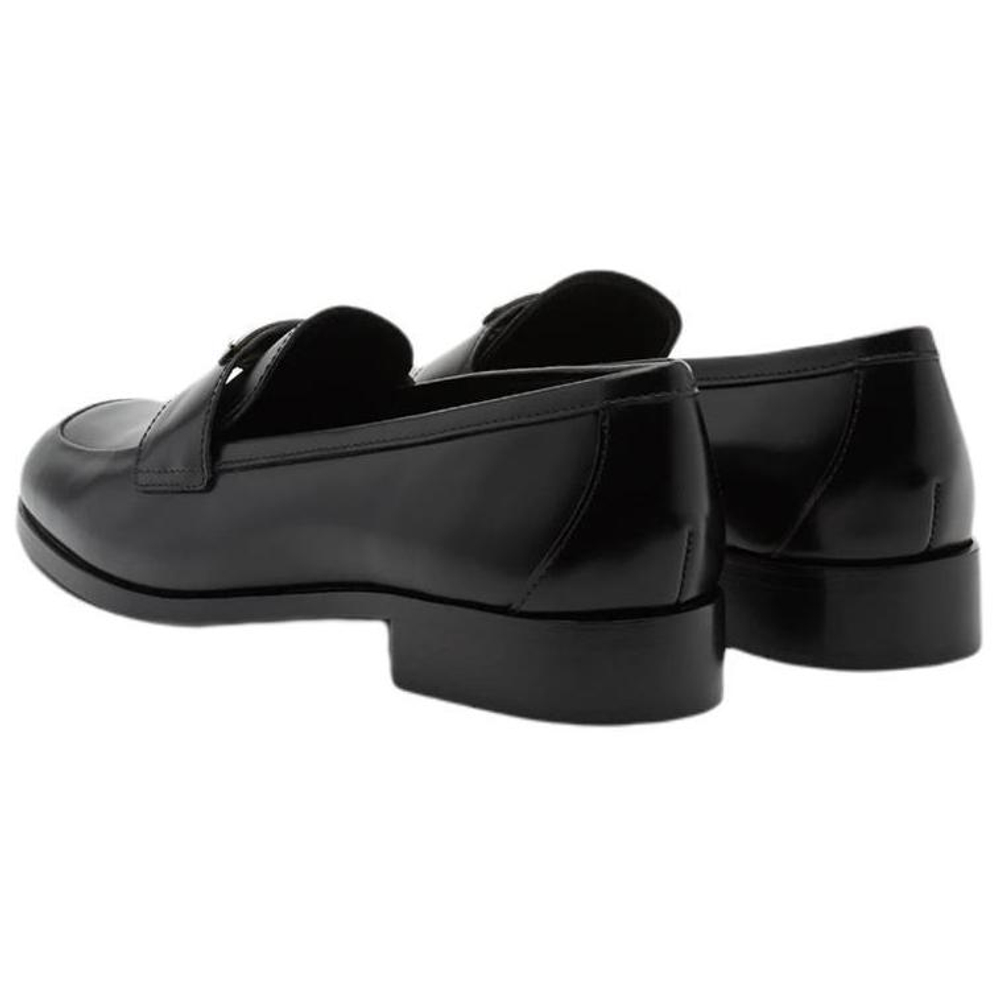 PRADA Bushed Leather Loafers "Black" Women"s
