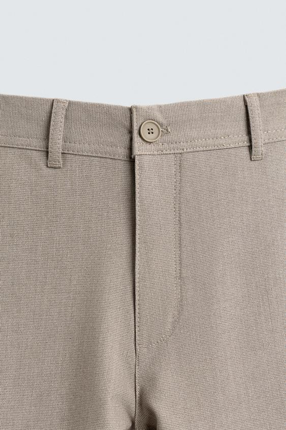 ZARA БРЮКИ ЧИНОС ИЗ КОМФОРТНОЙ РЕЛЬЕФНОЙ ТКАНИ, СВЕТЛЫЙ СЕРО-КОРИЧНЕВЫЙ