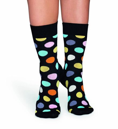 Носки унисекс Big Dot Sock в крупный цветной горох (Размер: 25) (Цвет: черный)