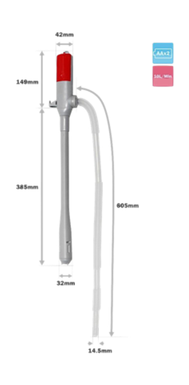 Насос Электрический DP-03 для перекачки топлива на батарейках 2АА 10л/мин