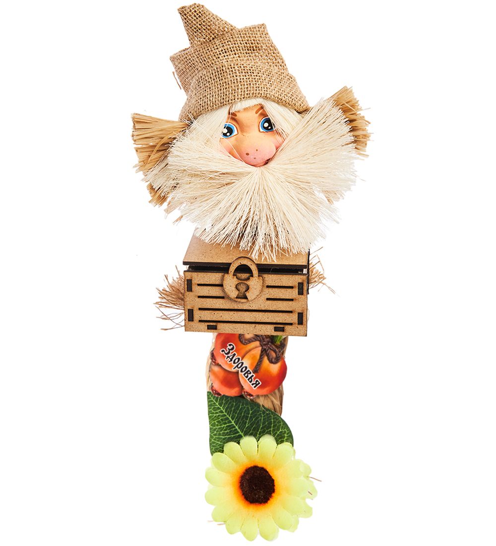 DO-098 Домовой-оберег Коса в льняном колпаке - Вариант A