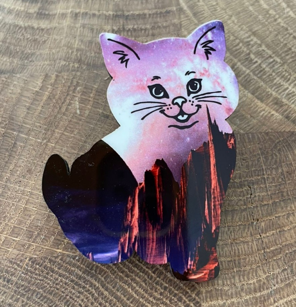 Брошь "Кот космический"